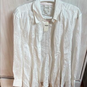 Maeve White flare Button-Up